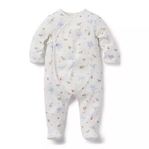 Janie and Jack White Animal Print Footie